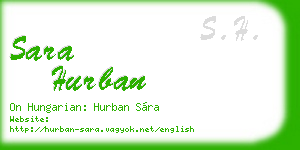 sara hurban business card